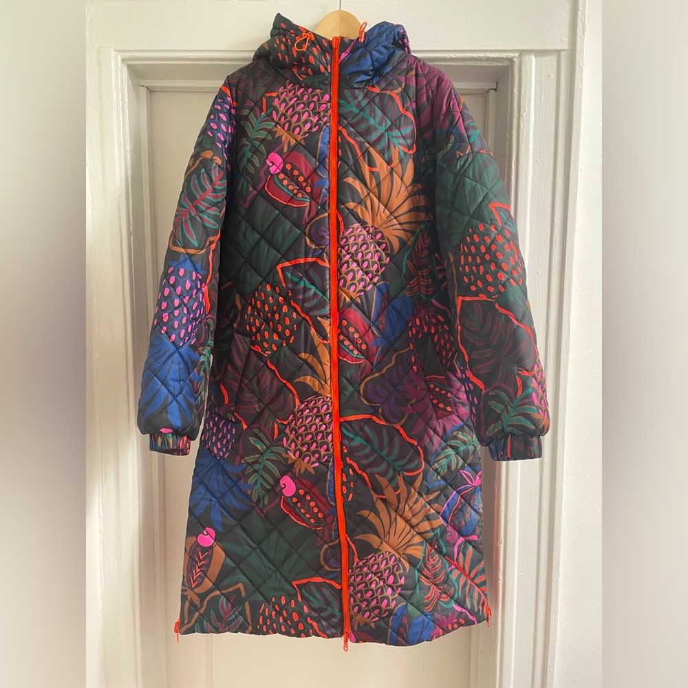 FARM Rio Women's Size XL Reversible Print Puffer Coat